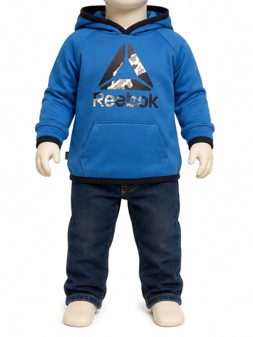 Reebok Blue Hoodie with Camouflage Logo